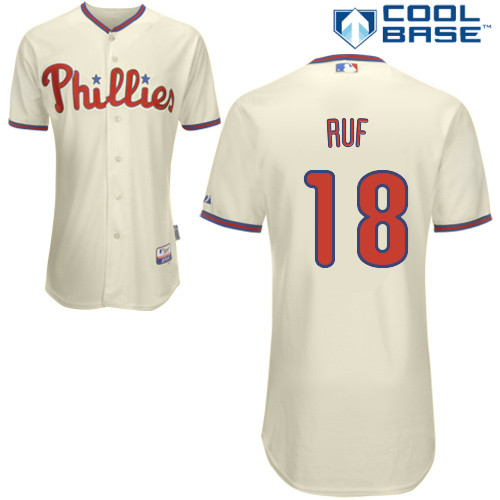 Darin Ruf #18 Youth Baseball Jersey-Philadelphia Phillies Authentic Alternate White Cool Base Home MLB Jersey